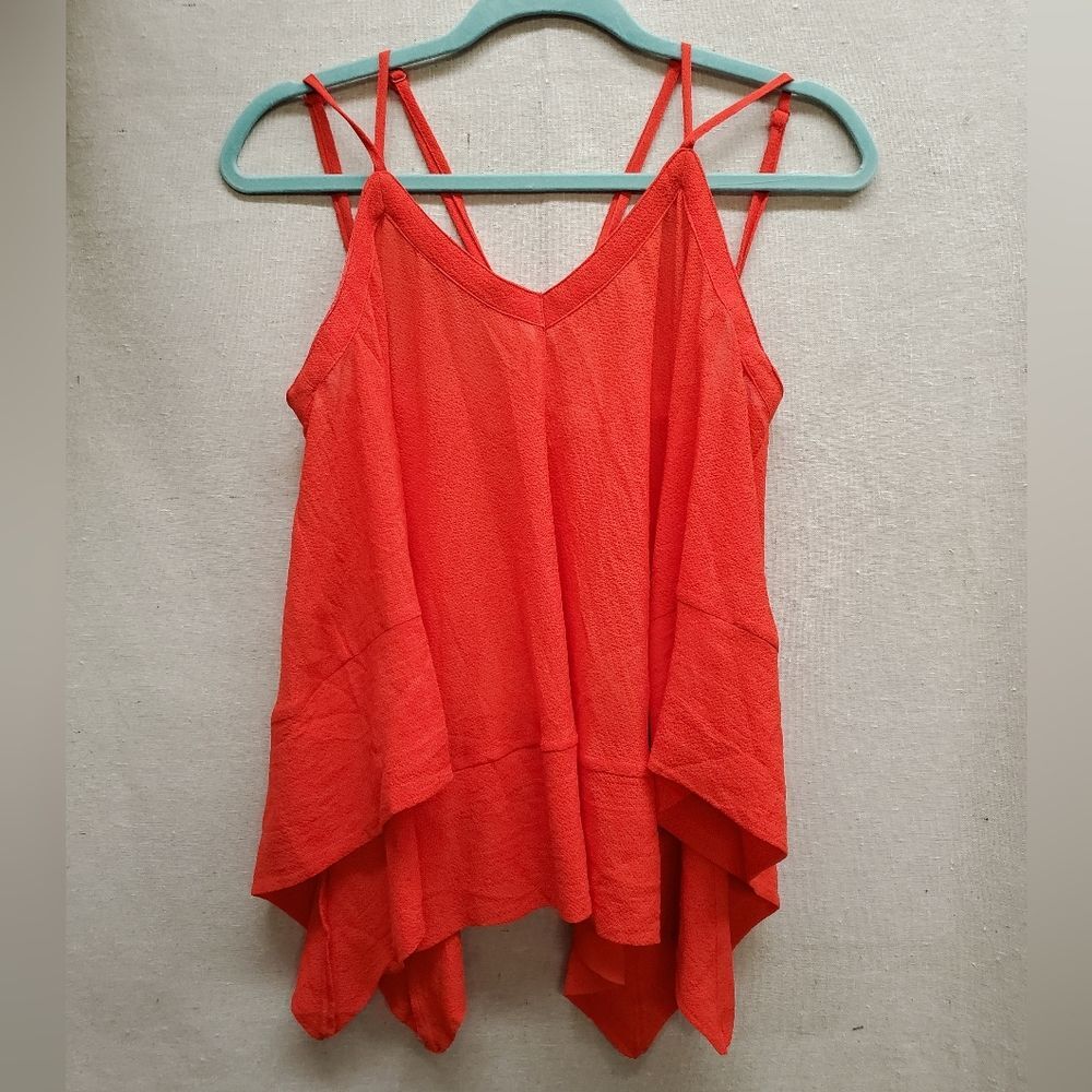 Size Small String Strap Crop Top Sleeveless Red